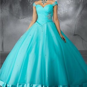 Mori Lee Aqua Sweet 16 Gown